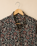Black Kalamkari Print Men's Cotton Shirt