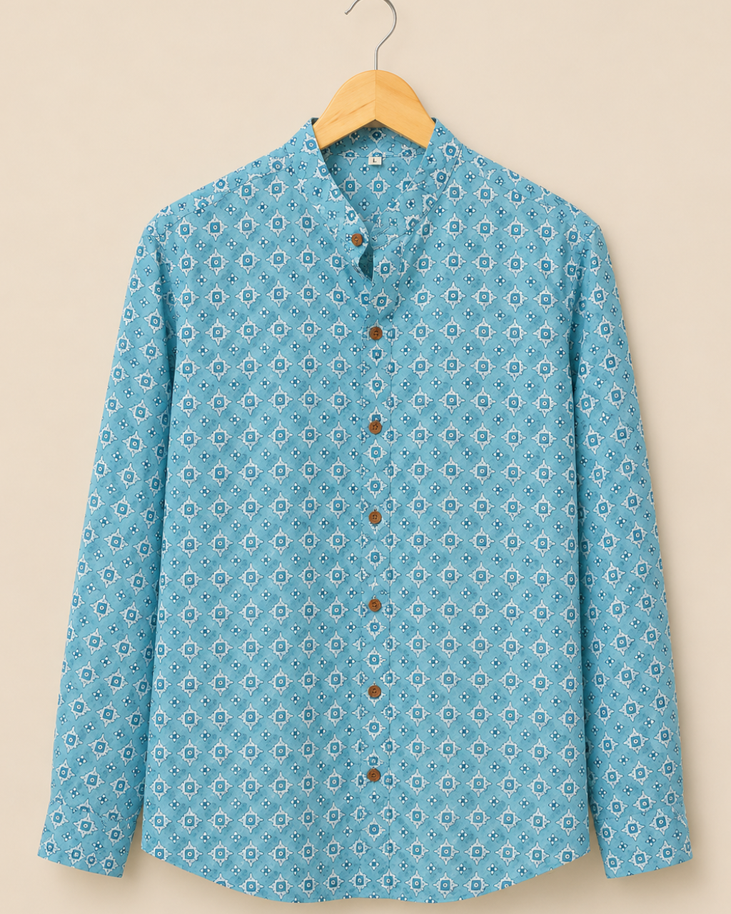 Light Blue Full Sleeves Cotton Shirt