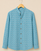 Light Blue Full Sleeves Cotton Shirt