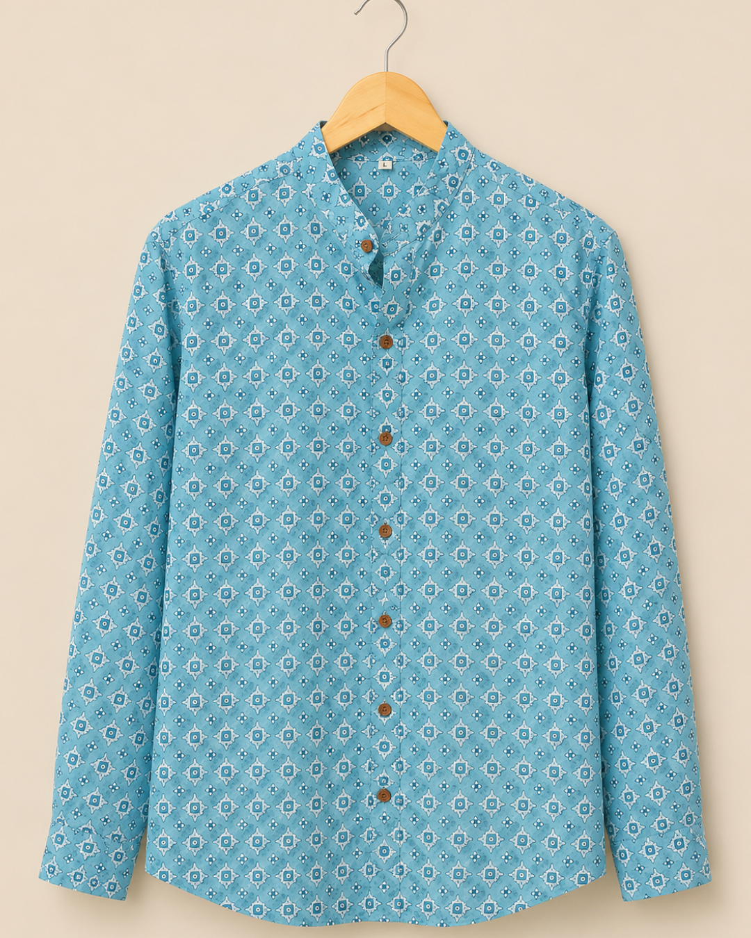 Light Blue Full Sleeves Cotton Shirt
