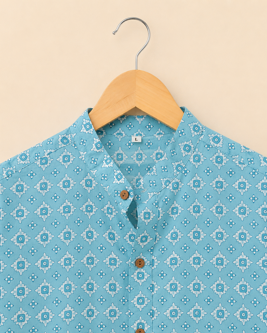Light Blue Full Sleeves Cotton Shirt