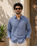 Purple Printed Full Sleeves Cotton Shirt