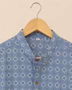 Purple Printed Full Sleeves Cotton Shirt