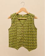 Mehandi Green Cotton Waistcoat