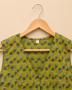 Mehandi Green Cotton Waistcoat