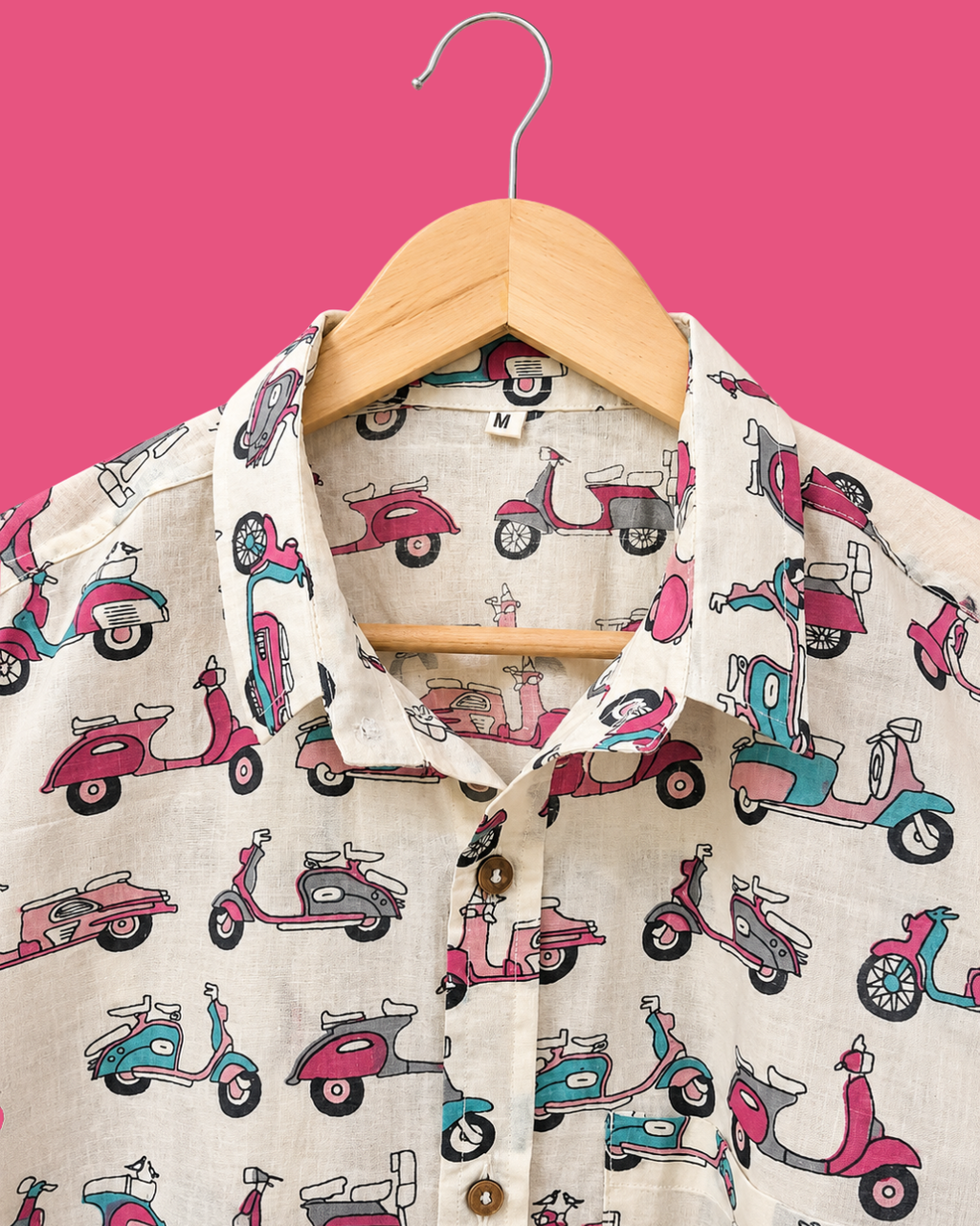 Colorful Scooter Printed Cotton Shirt
