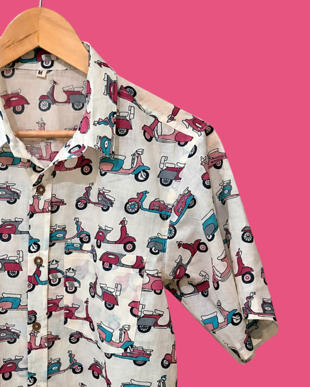 Colorful Scooter Printed Cotton Shirt