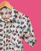 Colorful Scooter Printed Cotton Shirt