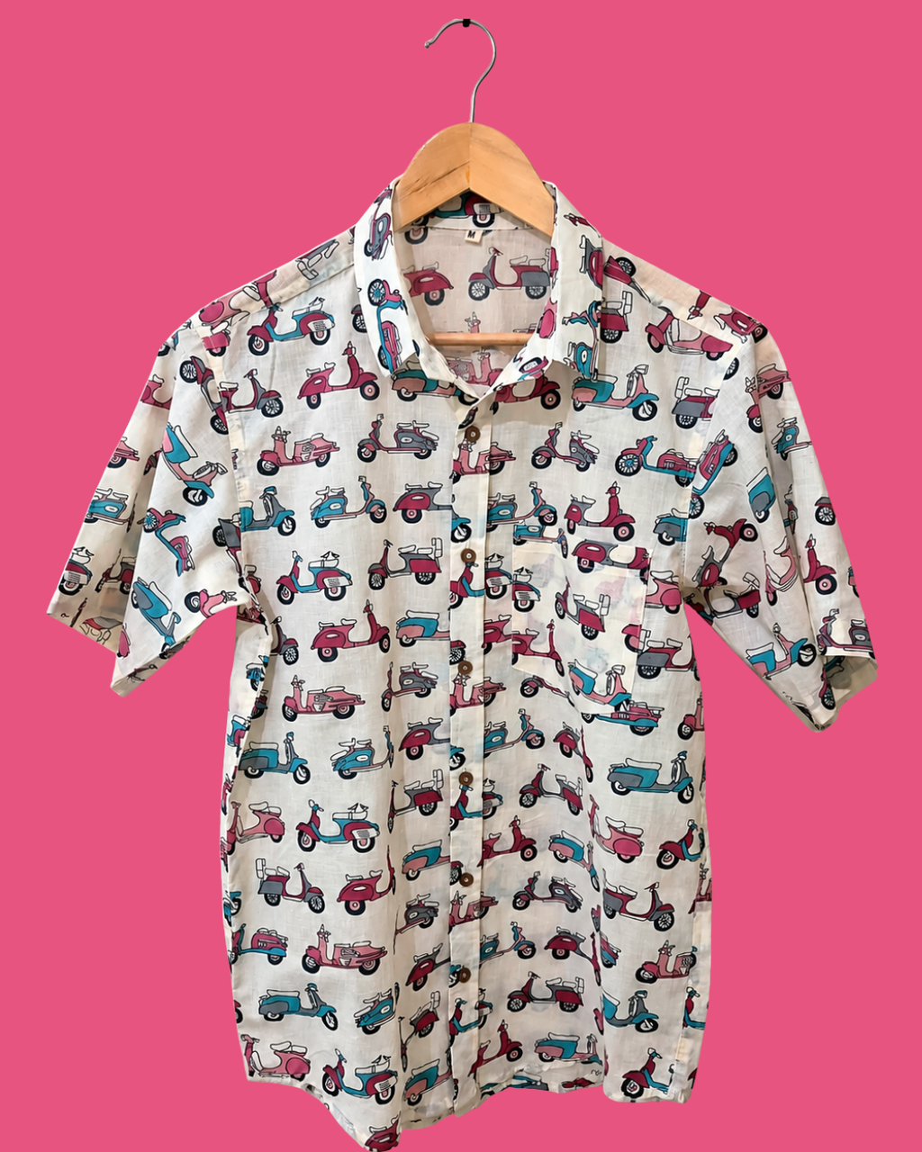 Colorful Scooter Printed Cotton Shirt