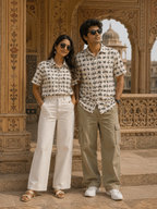 Monochrome Scooter Printed Cotton Shirt