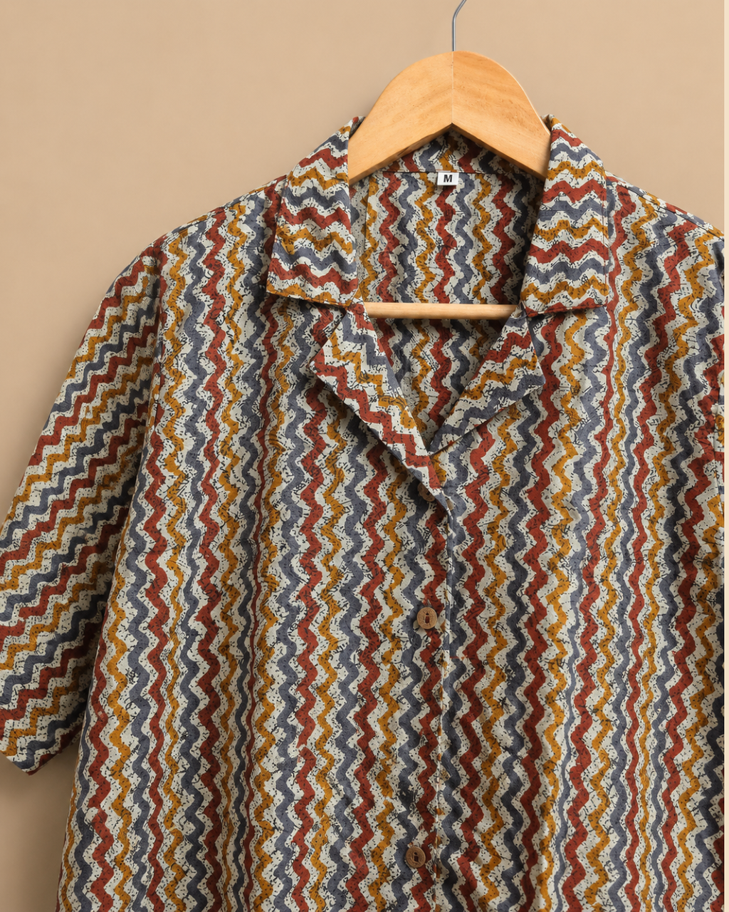 Red Chevron Print Women's Crop Shirt