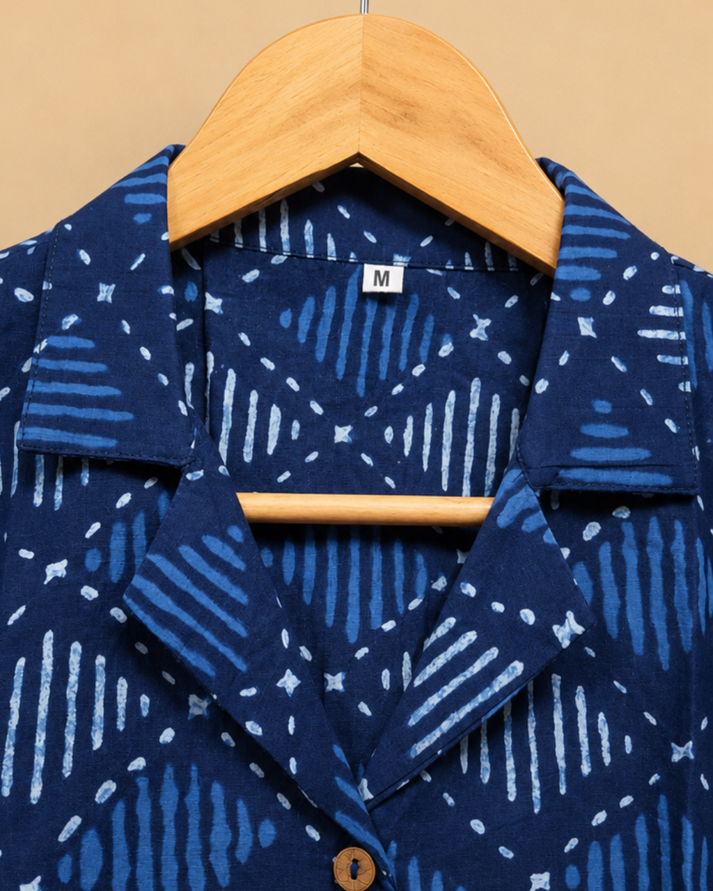 Indigo Printed Women's Crop Shirt