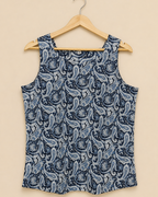 Traditional Printed Cut Sleeve Top