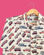 Colorful Vintage Car Pattern Cotton Shirt