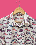 Colorful Vintage Car Pattern Cotton Shirt
