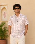 Pink Booti Print Men's Cotton Shirt