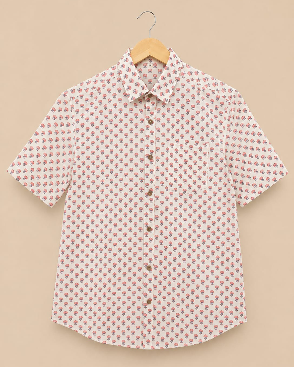 Pink Booti Print Men's Cotton Shirt