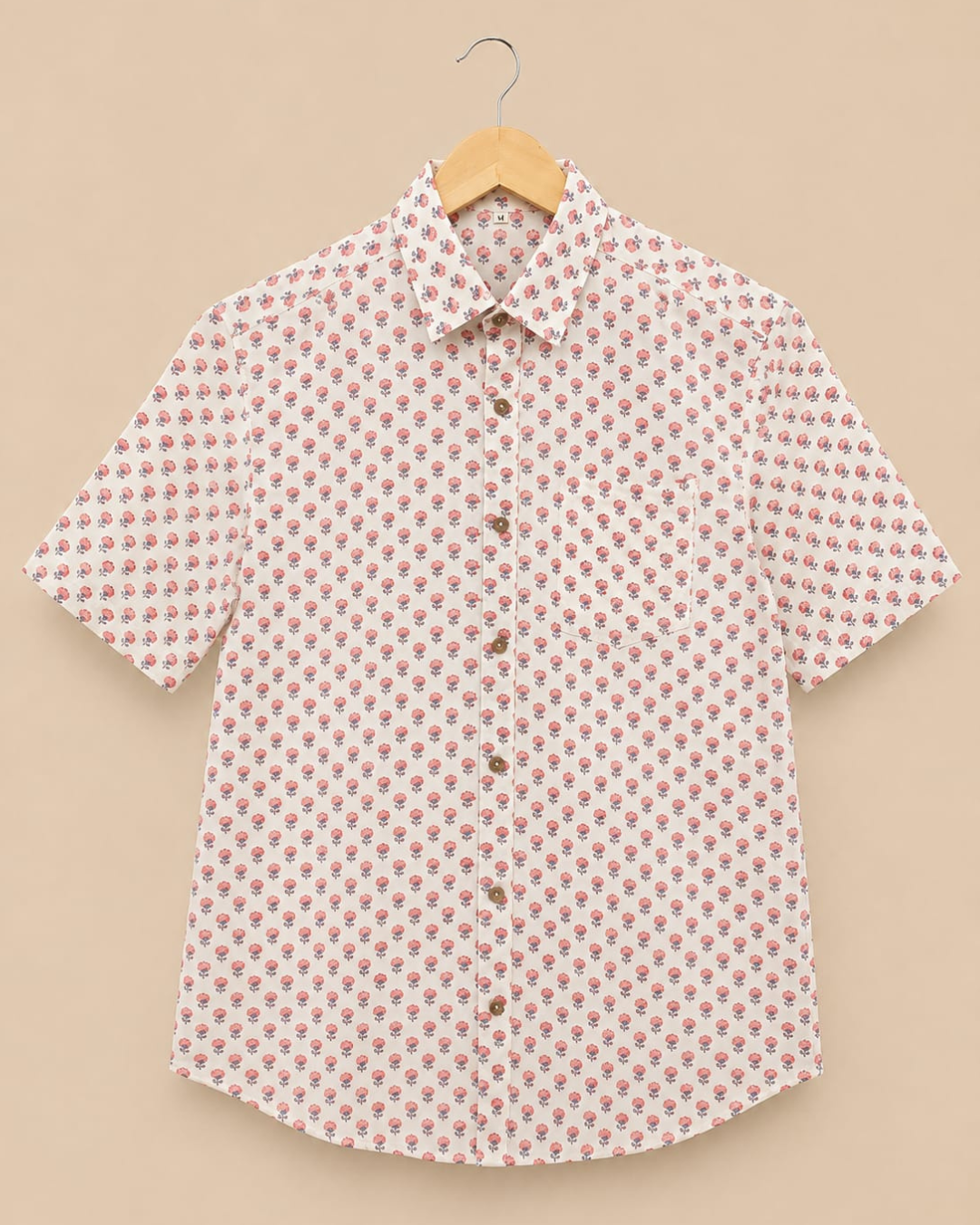 Pink Booti Print Men's Cotton Shirt