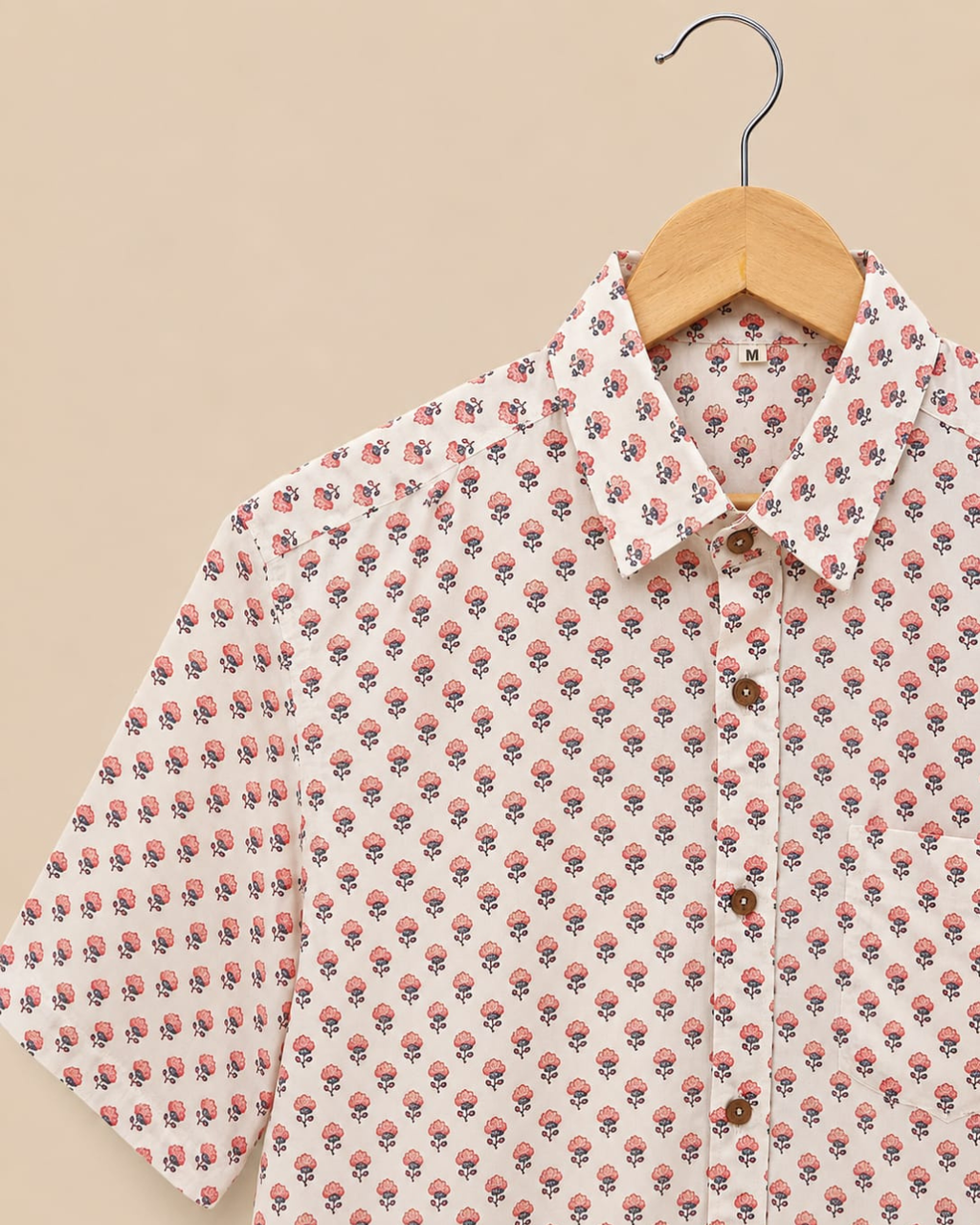 Pink Booti Print Men's Cotton Shirt