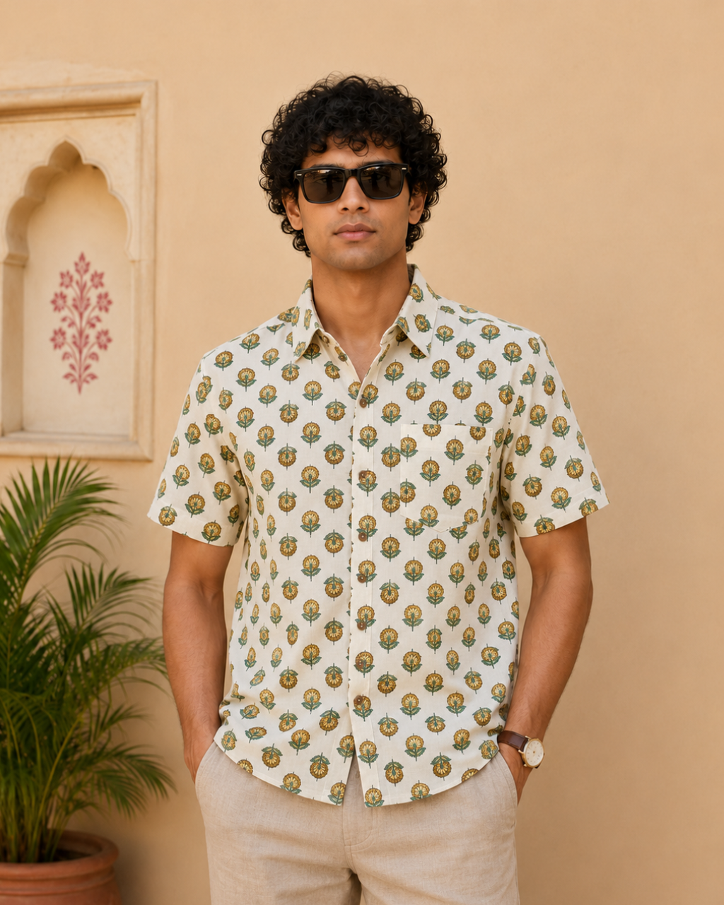 Floral Booti Print Men's Cotton Shirt