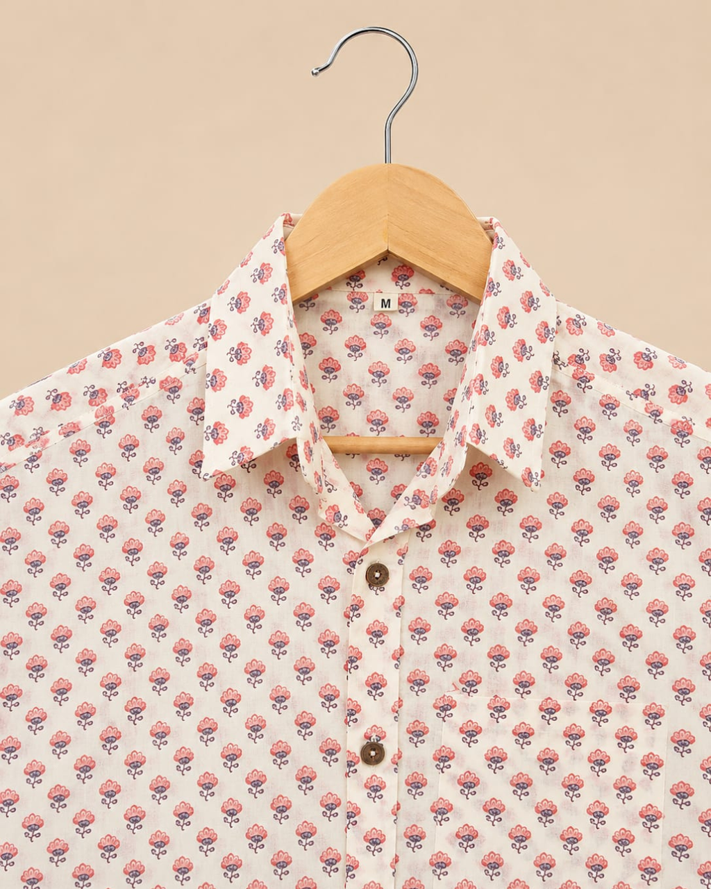 Pink Booti Print Men's Cotton Shirt