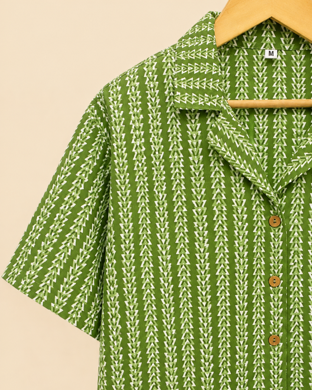 Green Printed Women's Crop Shirt