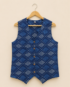 Indigo Printed Women's Waistcoat