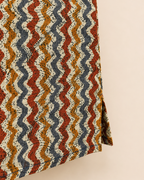 Red Chevron Print Cut Sleeve Cotton Top