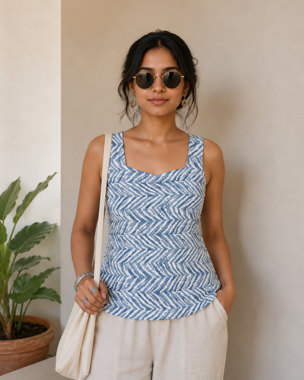 Grey Cut Sleeve Cotton Top